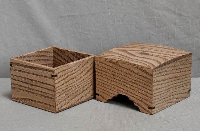 栗材の駒箱　四隅落し　新品　化粧箱付き_画像4