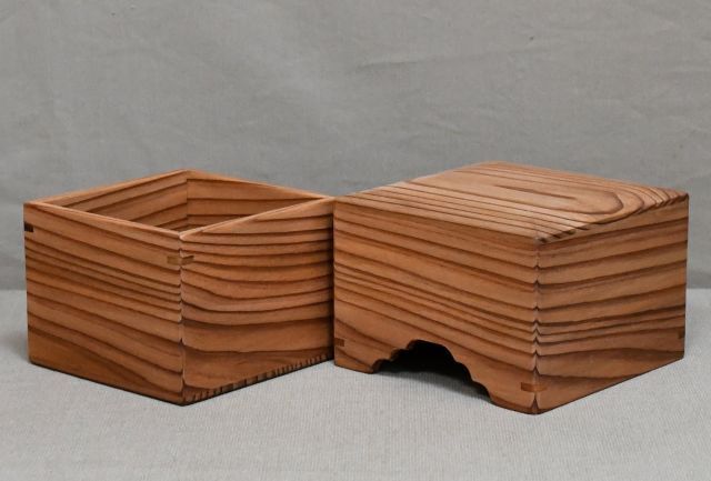 徳島県産木頭杉の駒箱、新品化粧箱付き_画像4