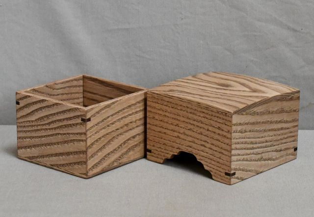 栗材の駒箱　四隅落し　新品　化粧箱付き_画像5