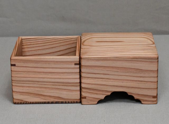 徳島県産木頭杉の駒箱、新品化粧箱付き_画像8