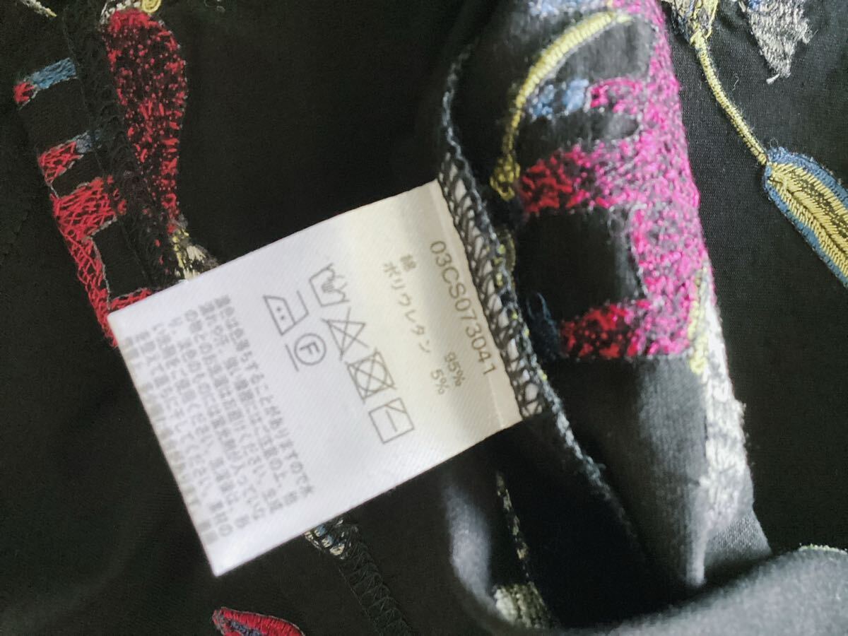 【Marble SUD mannine】マーブルシュッド　Manri Kishimoto　ハナグマ刺繍　ワンピース　ブラック　黒　定価26400円_画像8