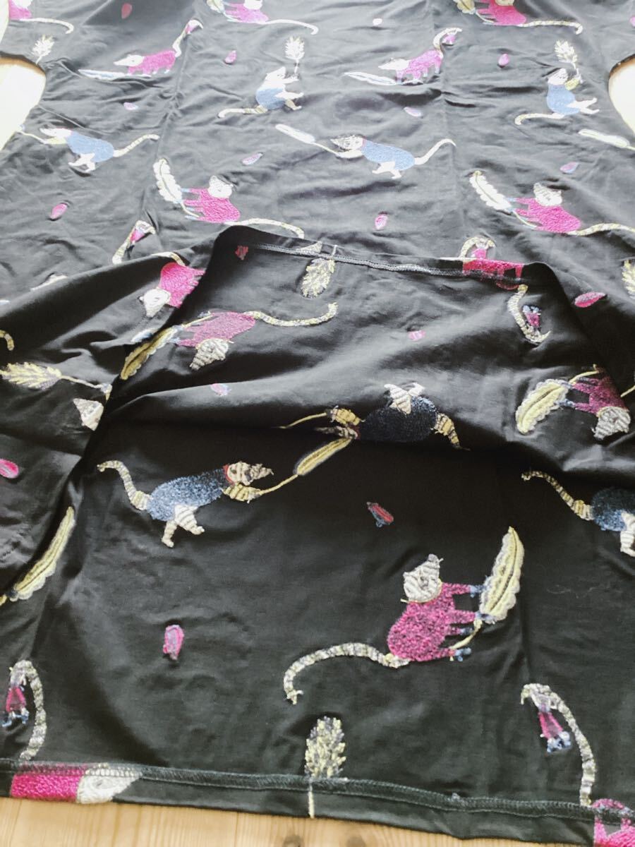 【Marble SUD mannine】マーブルシュッド　Manri Kishimoto　ハナグマ刺繍　ワンピース　ブラック　黒　定価26400円_画像7