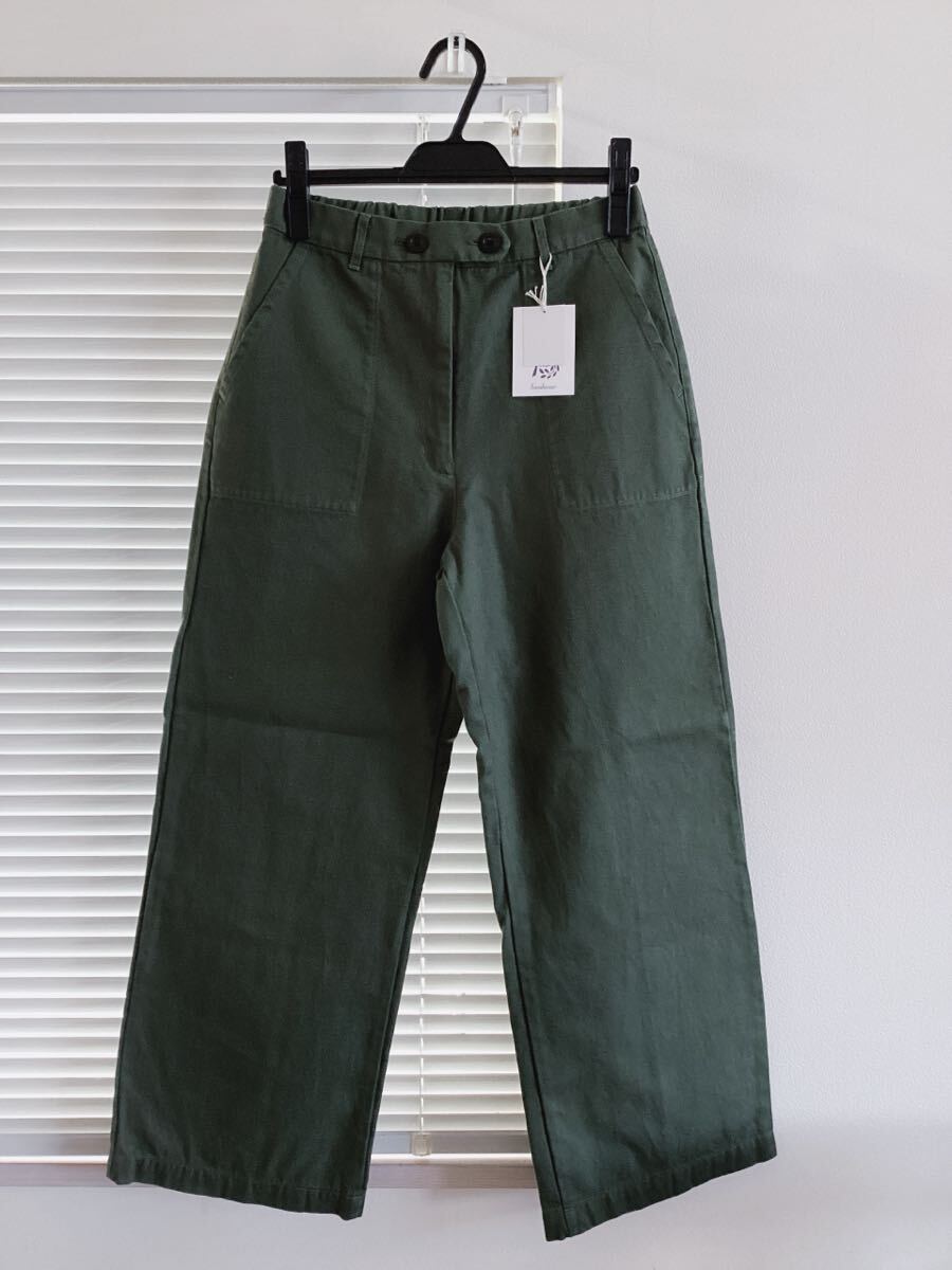 【Sarahwear】サラウェア　ウエストゴム仕様　ゆったりシルエットパンツ　グリーン　3サイズ　定価16280円_画像1