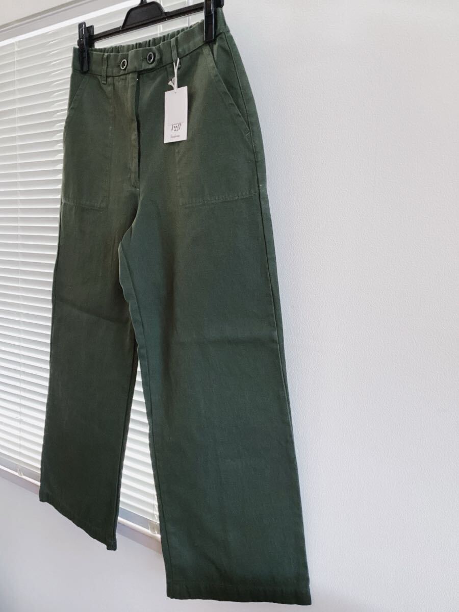 【Sarahwear】サラウェア　ウエストゴム仕様　ゆったりシルエットパンツ　グリーン　3サイズ　定価16280円_画像2