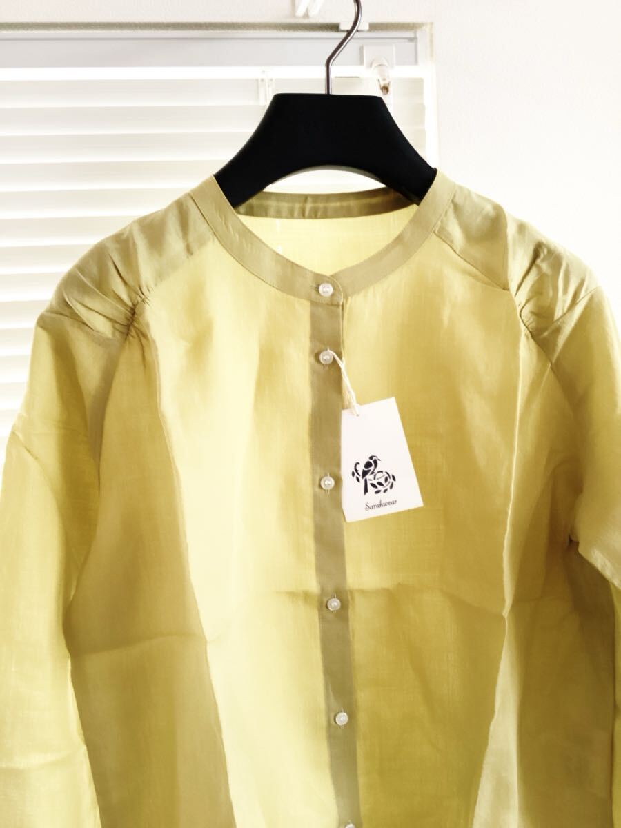 【Sarahwear】サラウェア　肩ギャザーデザイン　薄手　ブラウス　定価14080円_画像3