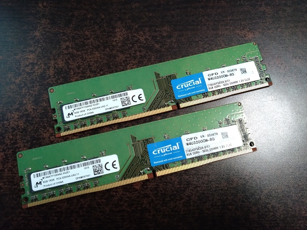 ■■ デスクトップPC用メモリ DDR4-3200 16G(8G×2)CFD W4U3200CM-8G crucial micron_画像4