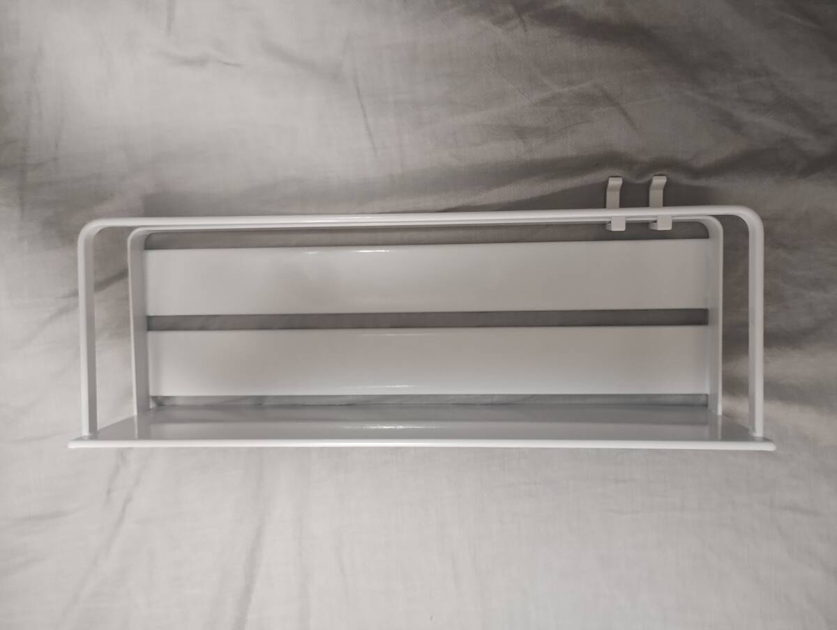 山崎実業(Yamazaki) マグネット式/バス浴室ラック/ワイド/白ホワイト/約W28XD9.5XH8cm/フック2個付きTowerタワー4237_画像2