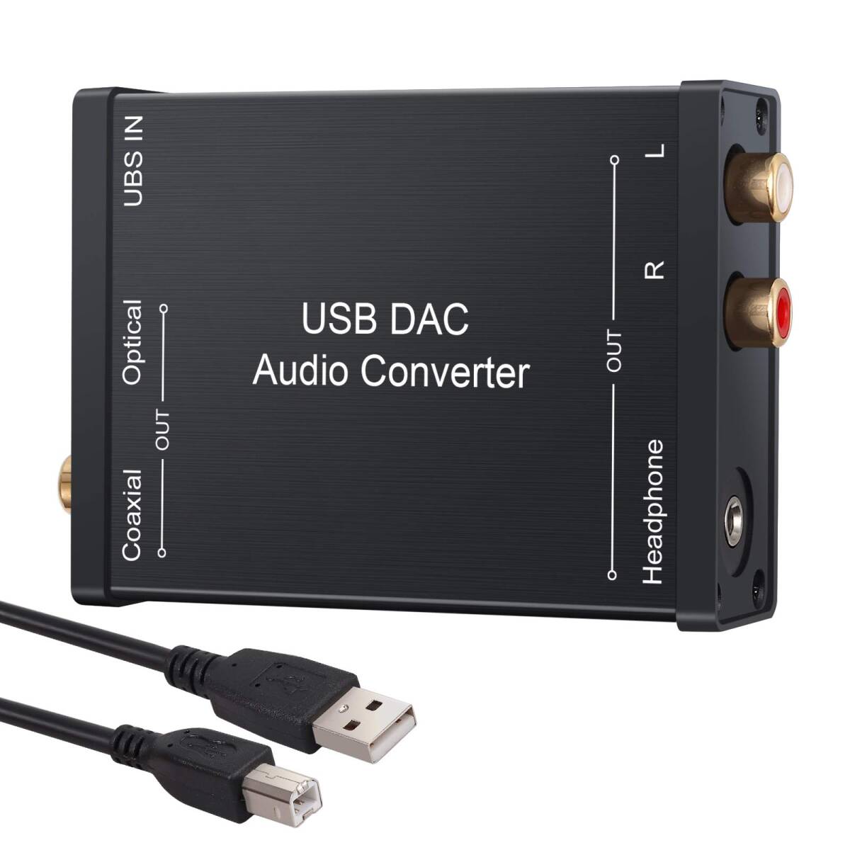 光 同軸 RCA USB入力 3.5ｍｍヘッドフォン出力 USBサウンドカード USBケーブル付属 音声変換機 Windows X_画像1