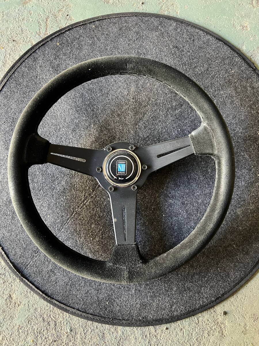 ナルディ バックスキン ステアリング 34パイ_画像1