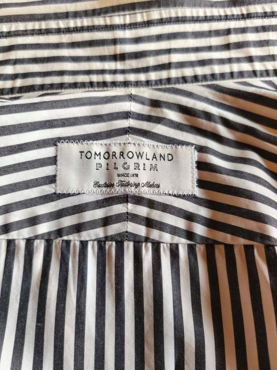 トゥモローランドPILGRIM　黒×白ストライプシャツ_画像3