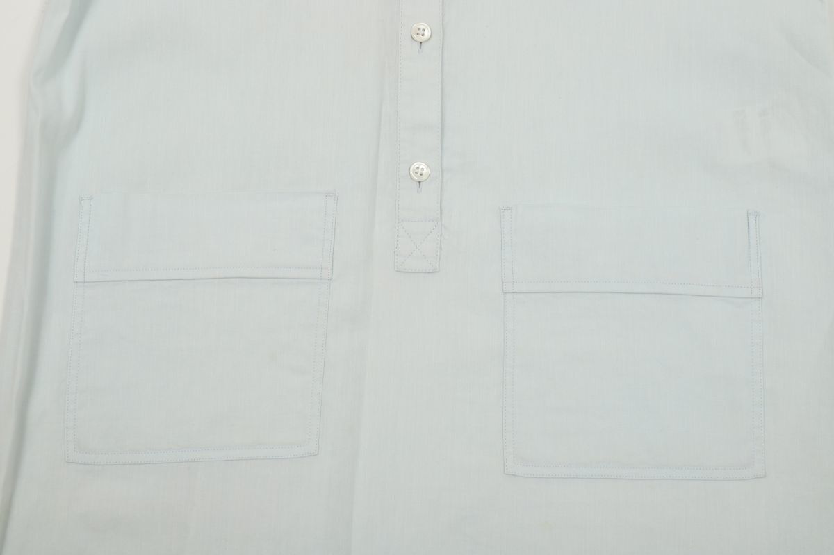 中古品★ theory luxe セオリーリュクス ★前ボタン半袖麻ワンピース 38 サイズM【03-4205501】ライトブルー薄水色【本物保証】_画像7