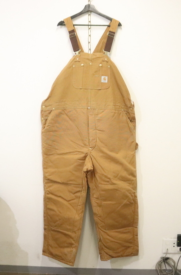 t238 2000年製ビンテージ カーハート ダック ダブルニー オーバーオール USA製■00s 表記W50L30 中綿 BRN ブラウン ワーク サロペット 古着_画像1