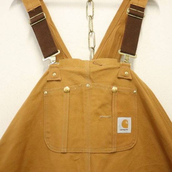 t238 2000年製ビンテージ カーハート ダック ダブルニー オーバーオール USA製■00s 表記W50L30 中綿 BRN ブラウン ワーク サロペット 古着_画像4