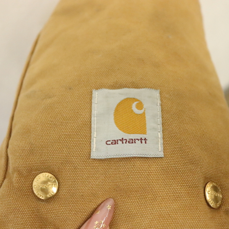 CAP877 80sビンテージ CARHARTT カーハート ダックフード シベリアン■1980年代製 ブラウン 中綿 ファー hat ハット 帽子 古着 アメカジ_画像6