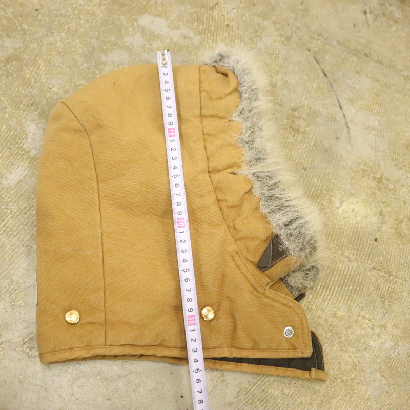 CAP877 80sビンテージ CARHARTT カーハート ダックフード シベリアン■1980年代製 ブラウン 中綿 ファー hat ハット 帽子 古着 アメカジ_画像9