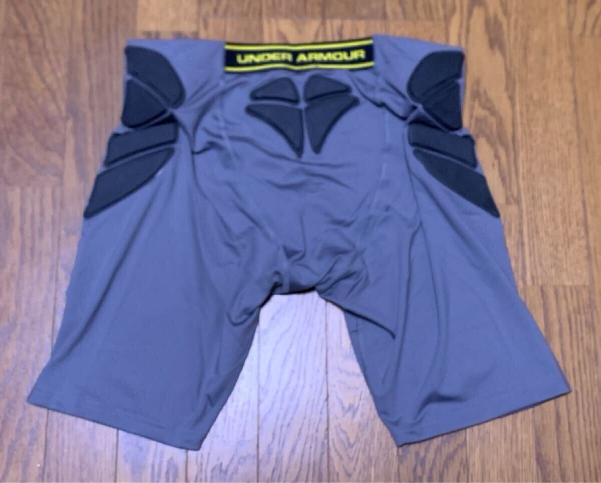 即決あり!★未使用品タグ付!★UNDER ARMOUR アーマーアーマーライトステルス フルガードル XXL 灰×黒×黄 #8922 定価9,350円★希少サイズ!_画像3
