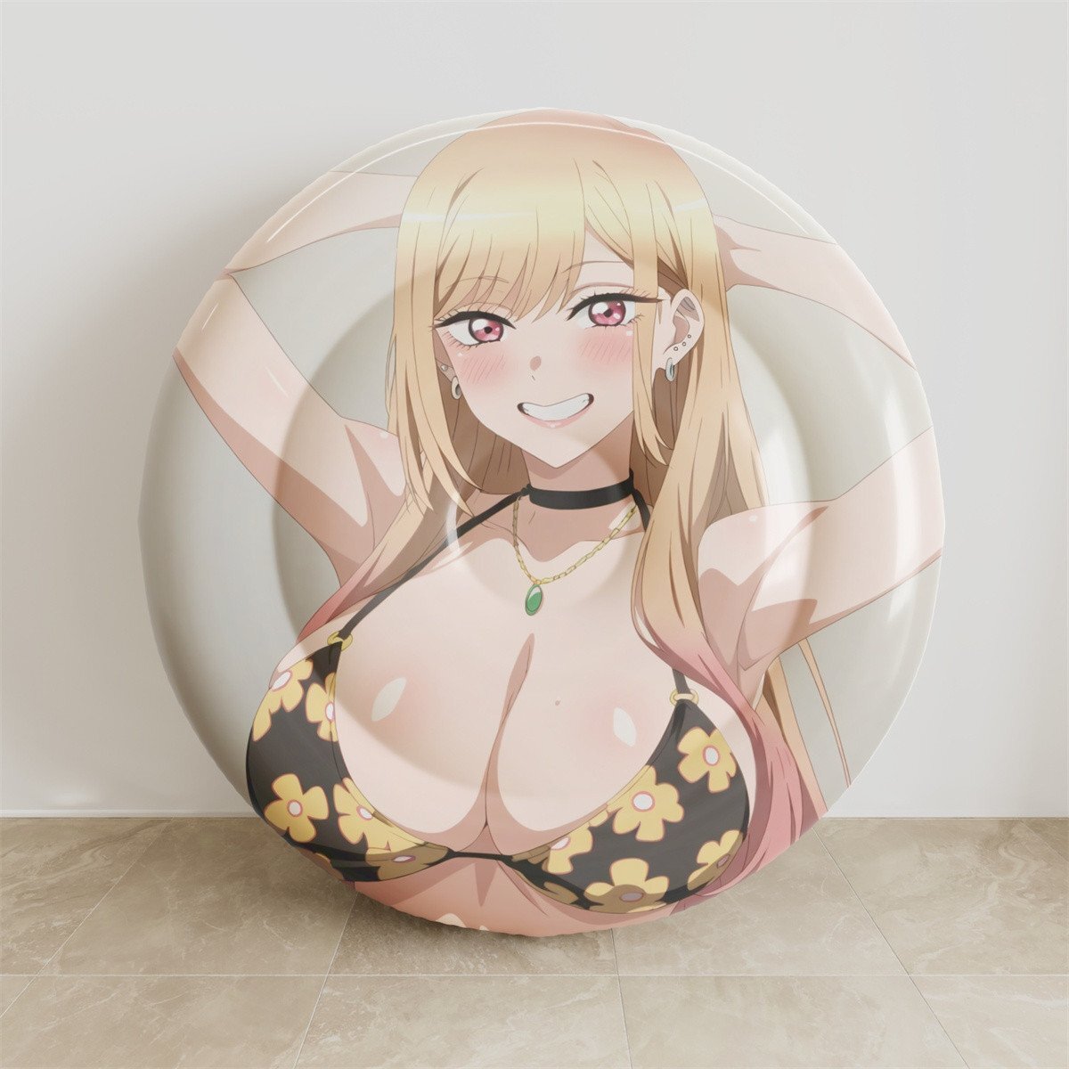 喜多川海夢 直径約105cm エア座布団 お尻のエアークッション 円座 座椅子 空気クッション 空ビ_画像1