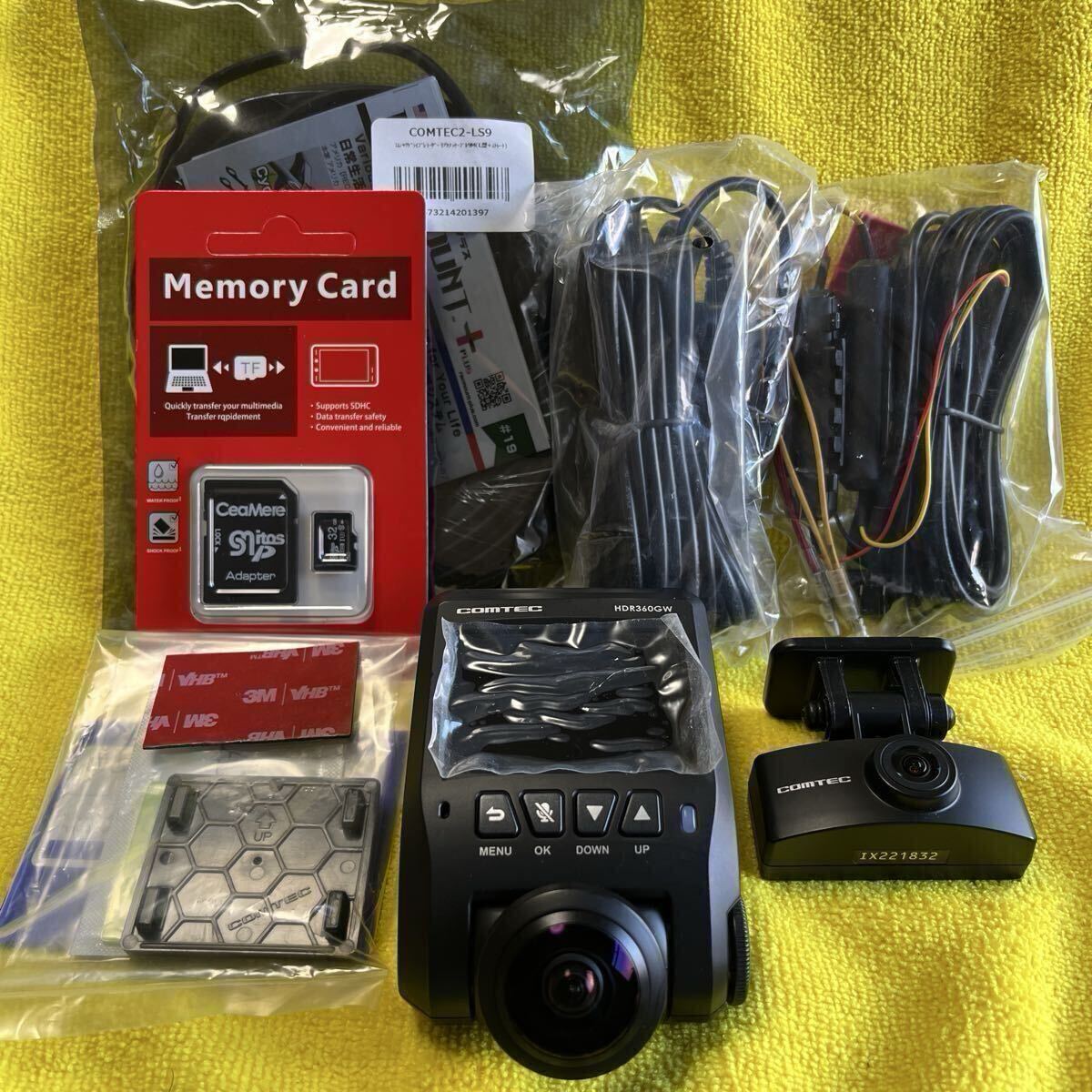 【美品】☆整備品☆内部バッテリー電池交換☆ コムテックドライブレコーダー 360度全方位+リヤカメラ搭載 HDR360GW 340万画素 _画像1