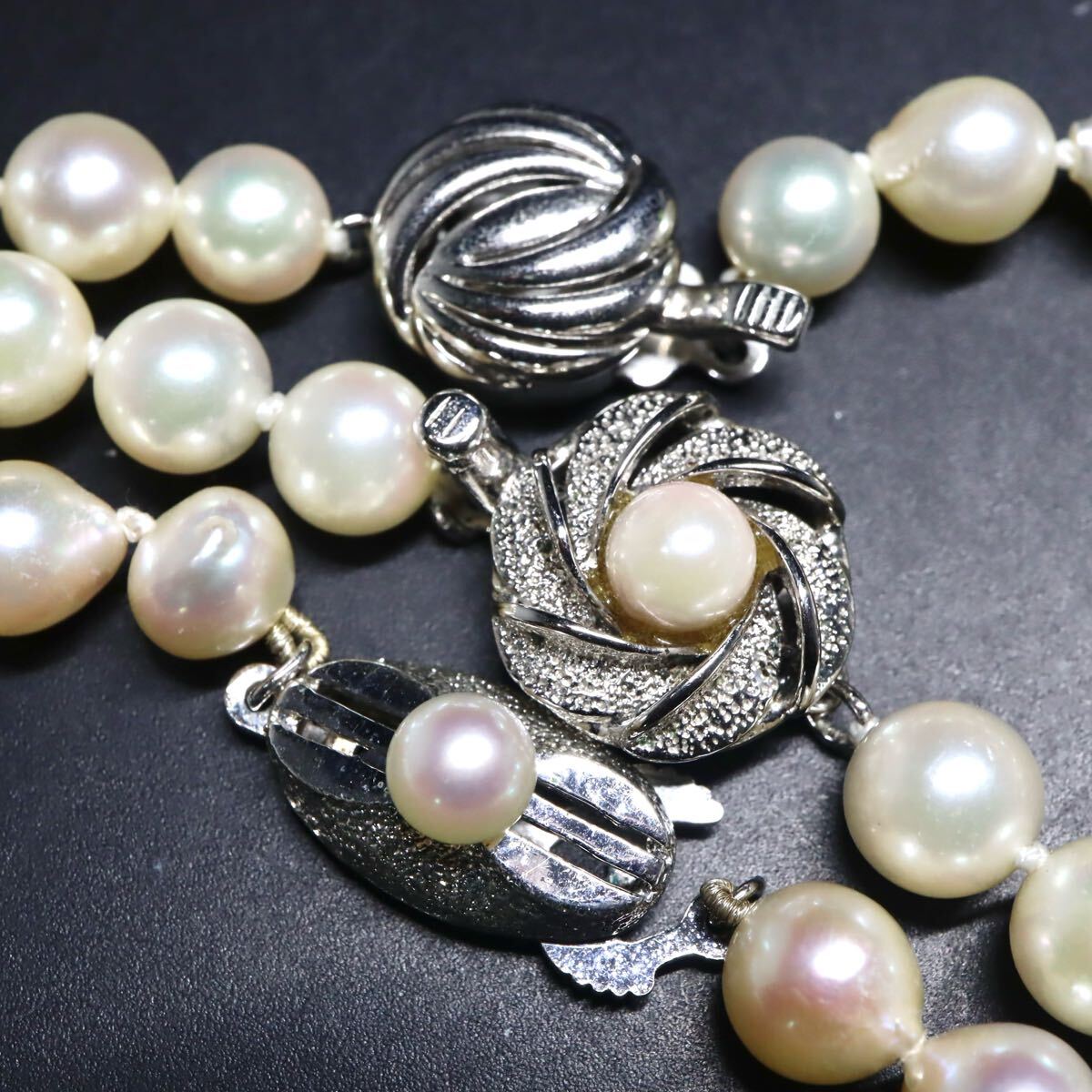 約6.5-7.5mm珠【セット売り】■アコヤ本真珠ネックレス3点おまとめ■N 約101.5g pearl パール necklace jewelry ジュエリー DG0/DI0 U724_画像4