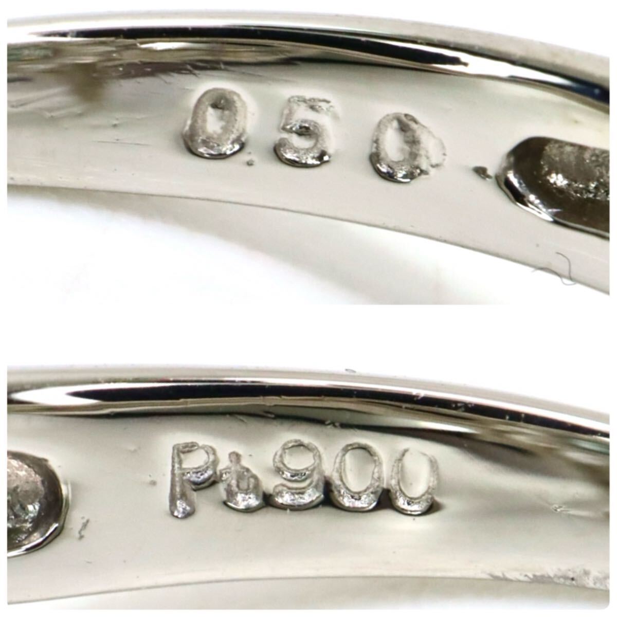 【売り切り】Pt900!!0.50ct!!■天然ダイヤモンドリング■N 約4.4g 約11号 #11 color diamond 指輪 ring ブルー ジュエリー ED4/ED6 U752_画像5