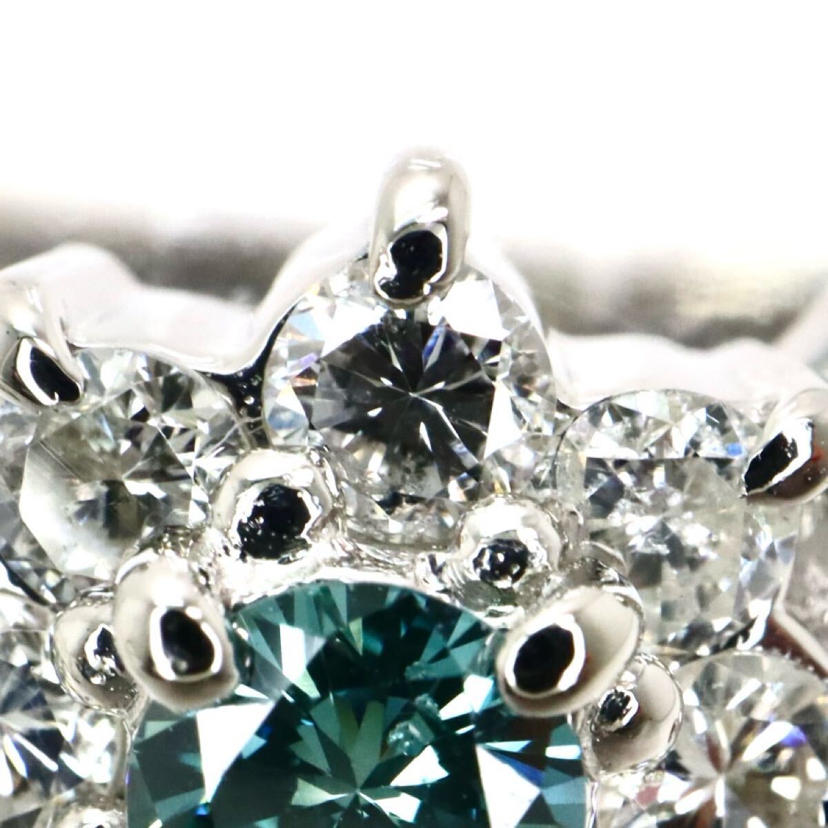 【売り切り】Pt900!!0.50ct!!■天然ダイヤモンドリング■N 約4.4g 約11号 #11 color diamond 指輪 ring ブルー ジュエリー ED4/ED6 U752_画像6