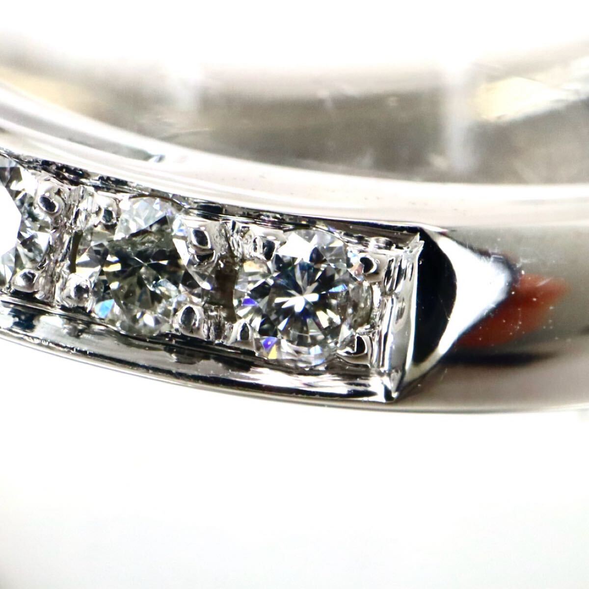 【売り切り】Pt900!!0.20/0.870ct!!■天然ダイヤモンドリング■N 約7.3g 約8号 #8 diamond 指輪 ring ジュエリー ブラウン系 EG2/ U757◎_画像4