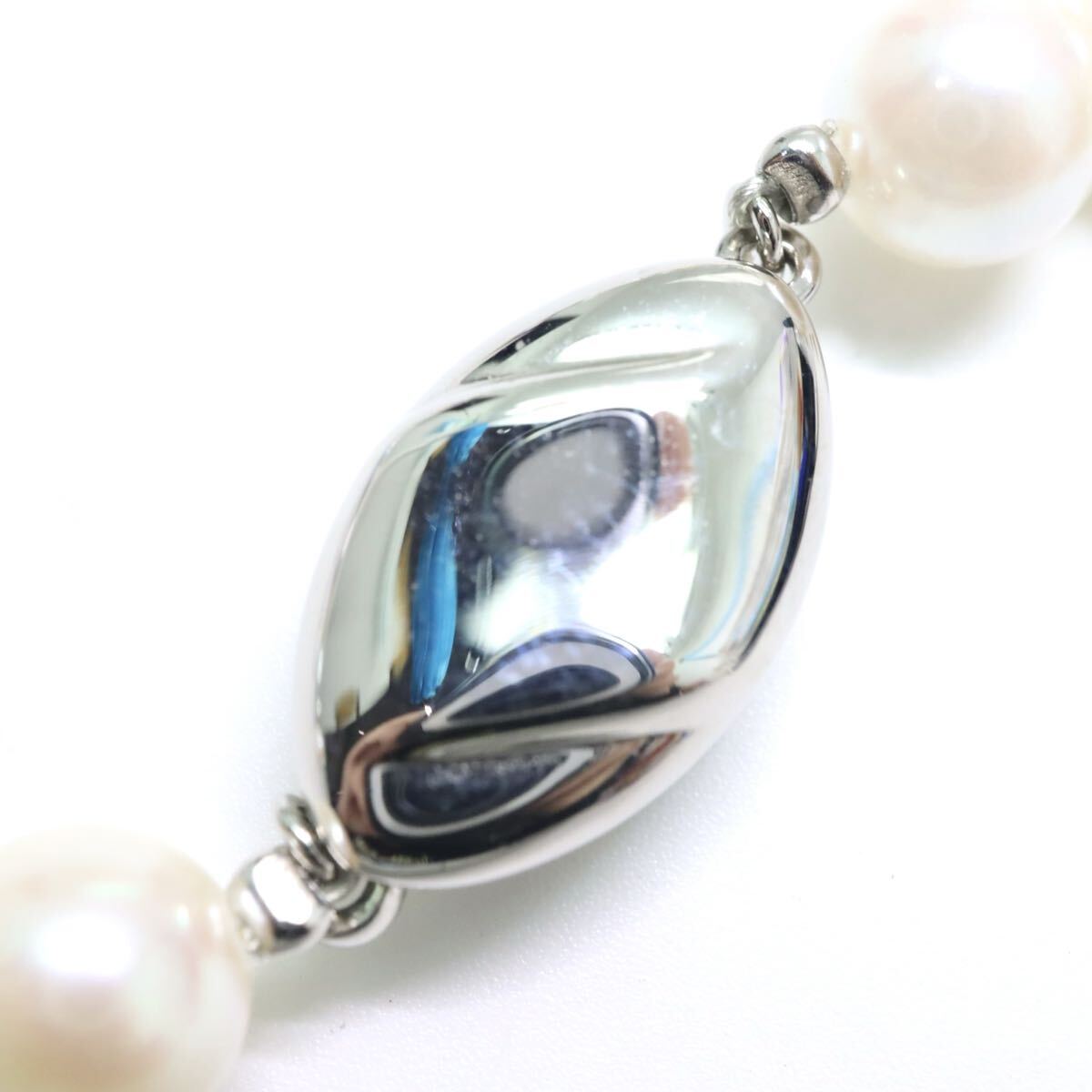 テリ良!!約6.5-8.5mm珠■アコヤ本真珠ネックレス■N 約37.7g 約56.0cm pearl パール jewelry ジュエリー マルチカラー DB0/EA5 U764_画像4