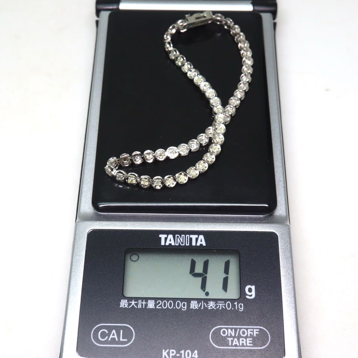 1.00ct!!■天然ダイヤモンドブレスレット■N 約4.1g 約18.0cm diamond bracelet アクセサリー ジュエリー DC0/ U774_画像6