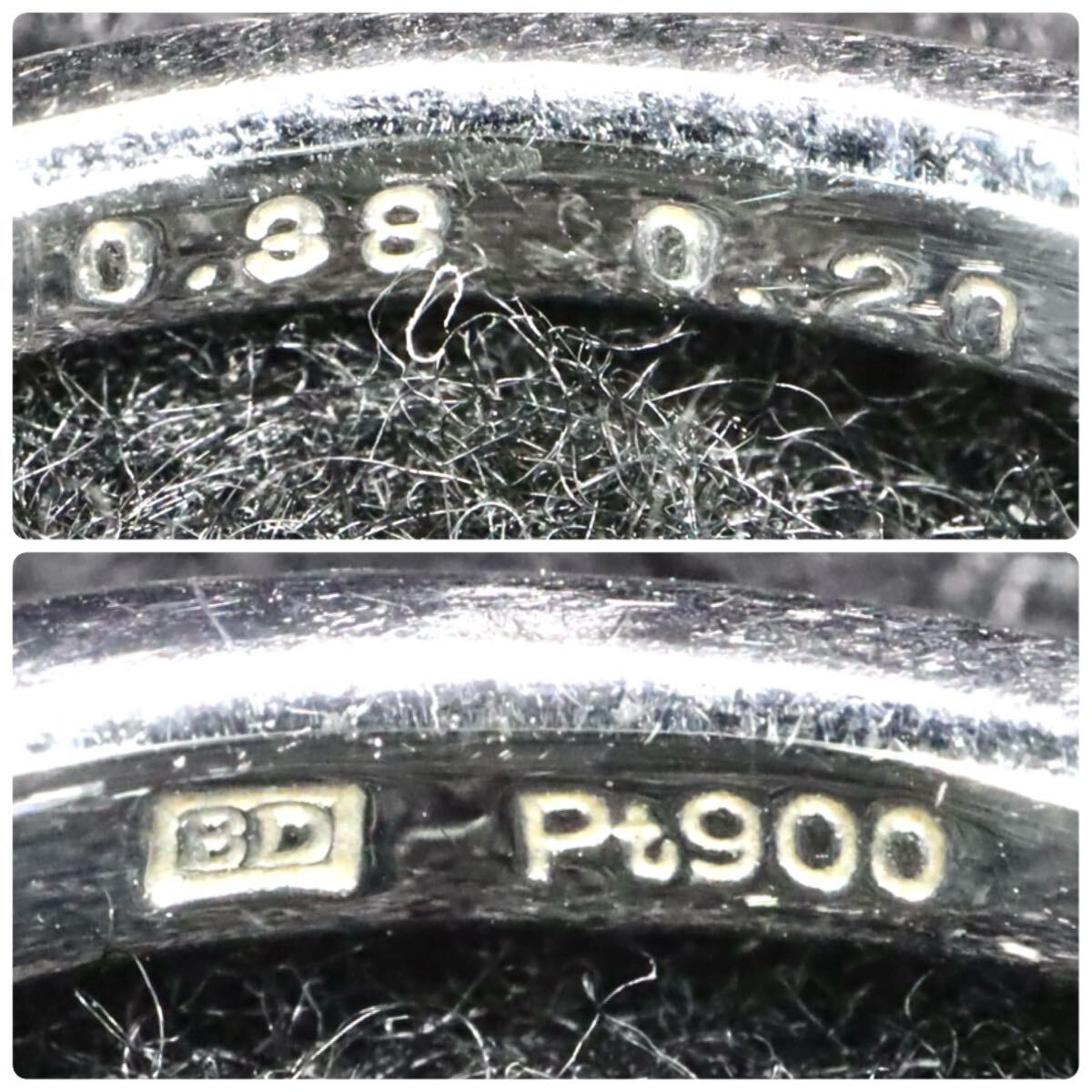 Pt900!!【カシケイ】0.38/0.20ct!!■天然ダイヤモンドリング■N 約3.9g 約10号 #10 diamond 指輪 ring ジュエリー jewelry ED1/EH0 U797_画像3