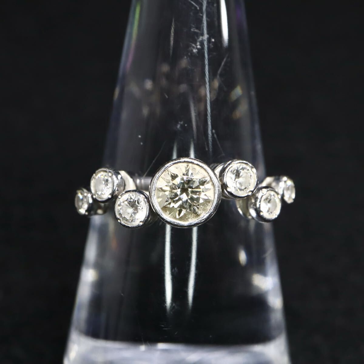 Pt900!!【カシケイ】0.38/0.20ct!!■天然ダイヤモンドリング■N 約3.9g 約10号 #10 diamond 指輪 ring ジュエリー jewelry ED1/EH0 U797_画像4