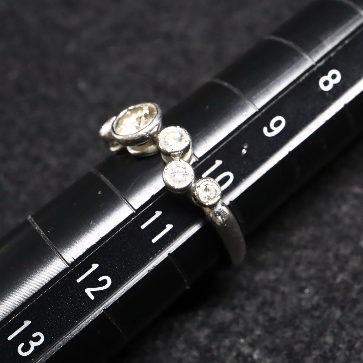 Pt900!!【カシケイ】0.38/0.20ct!!■天然ダイヤモンドリング■N 約3.9g 約10号 #10 diamond 指輪 ring ジュエリー jewelry ED1/EH0 U797_画像7