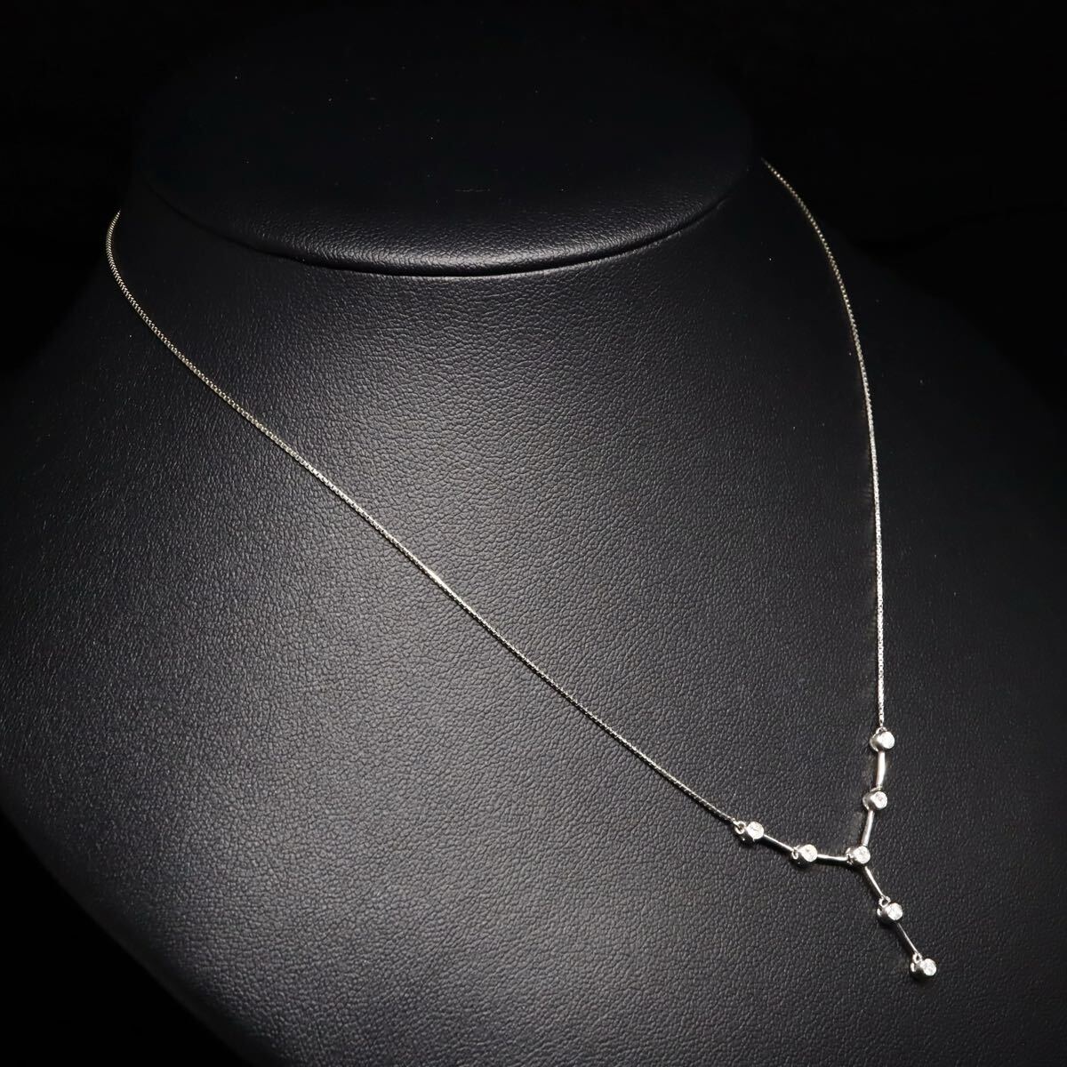 Pt850!!0.30ct!!■天然ダイヤモンドネックレス■D 約3.7g 約40.0cm diamond necklace ペンダント jewelry ジュエリー EC2/ U939_画像3
