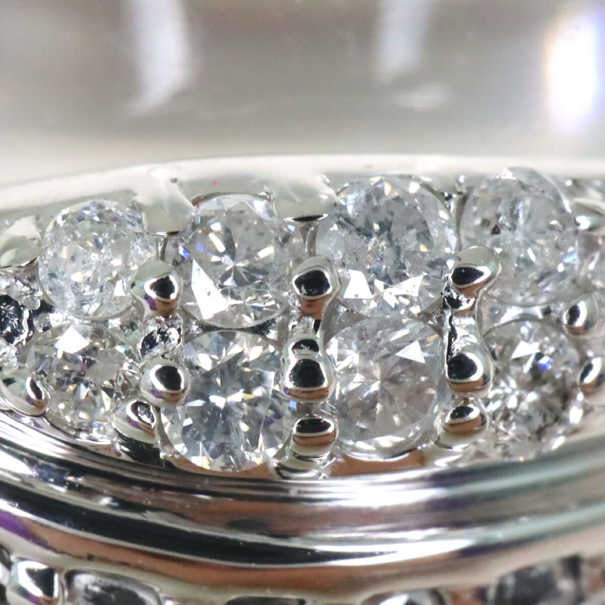 K14WG!!1.00ct!!■天然ブラックダイヤモンド/天然ダイヤモンドリング■D 約4.3g 約14号 #14 black diamond 指輪 ring EE5/EE6 U966_画像3