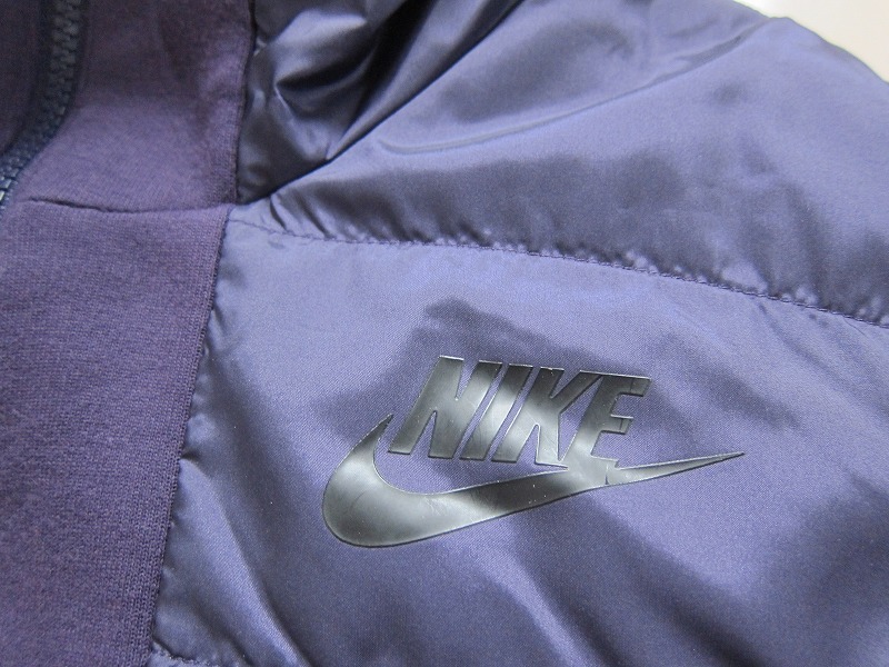 NIKE ナイキ キルティング 中綿 袖 スウェット地 切り替え コート レディース M_画像3