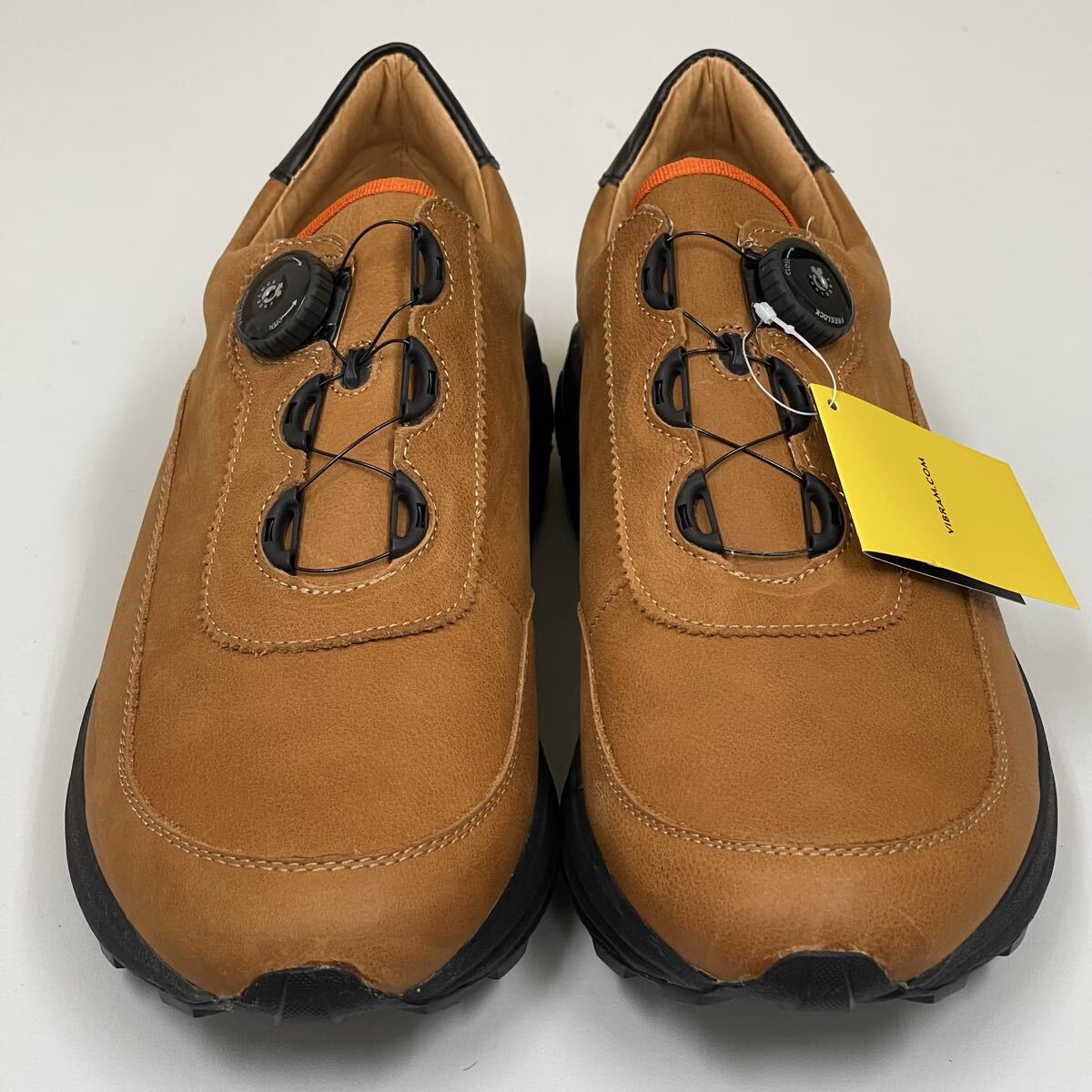 【未使用】playground pg Through レザースニーカー キャメル ブラウン 28,5㎝ フリーロック vibramソール ピージー トレッキング 本革_画像2