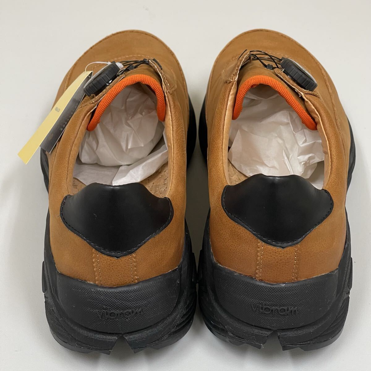【未使用】playground pg Through レザースニーカー キャメル ブラウン 28,5㎝ フリーロック vibramソール ピージー トレッキング 本革_画像4