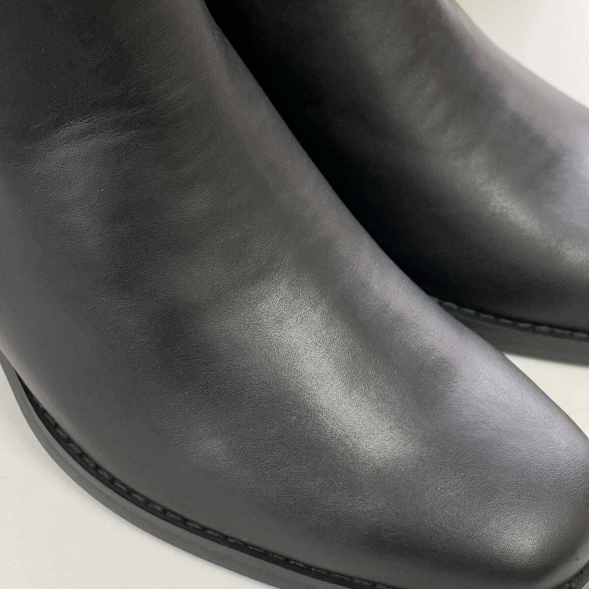 【未使用】 tk TAKEO KIKUCHI ティーケータケオキクチ サイドゴアブーツ ブラック 26,5㎝ 円柱ヒール シンセティックレザー_画像6