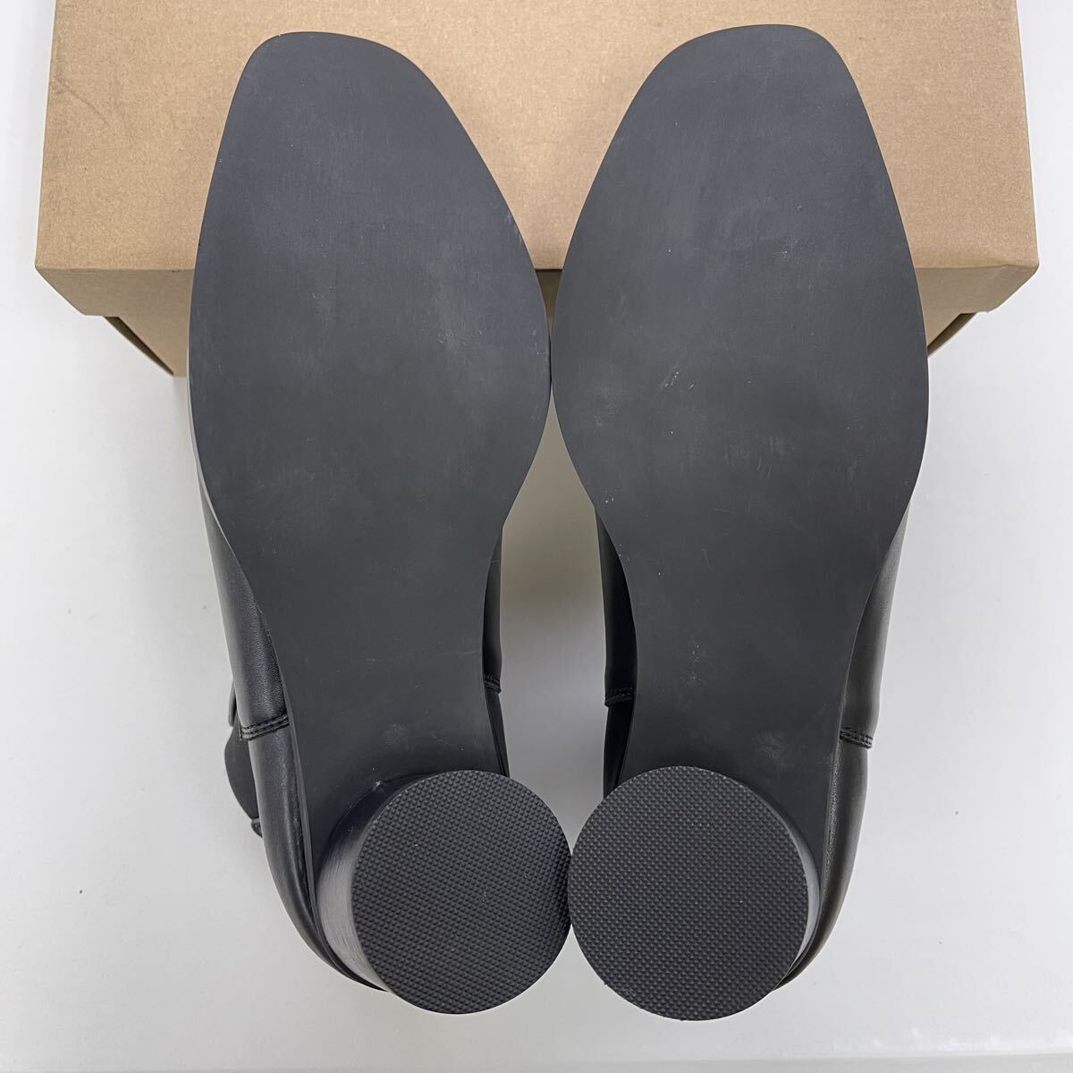 【未使用】 tk TAKEO KIKUCHI ティーケータケオキクチ サイドゴアブーツ ブラック 26,5㎝ 円柱ヒール シンセティックレザー_画像9