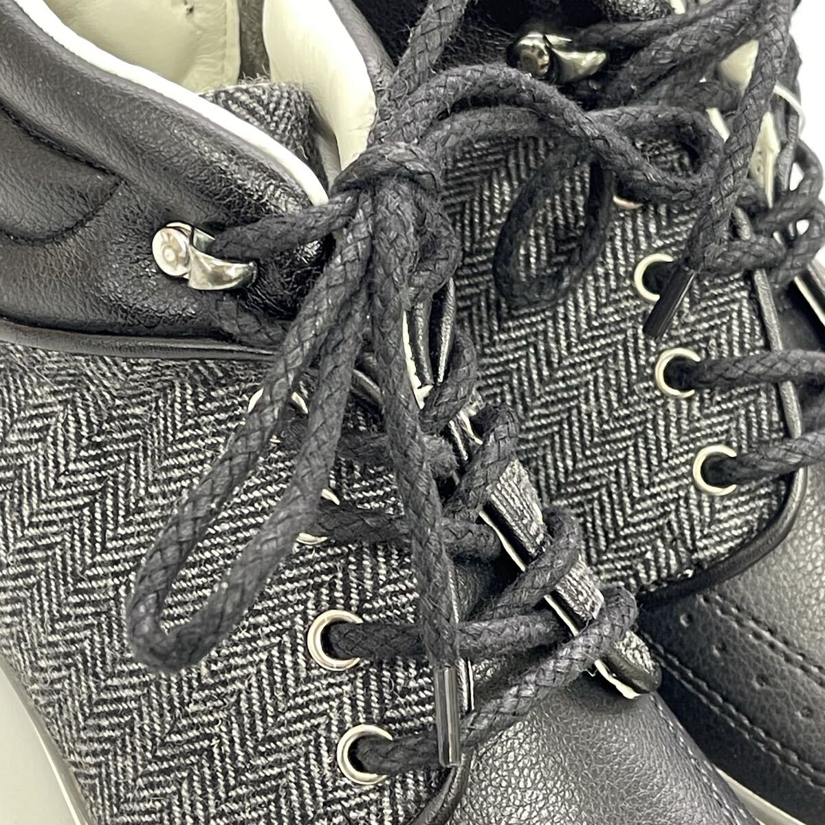 【未使用】tk.TAKEO KIKUCHI ミドルカットスニーカー グレーメブラック 25,5cm ティーケータケオキクチ サイドジップ 美品_画像7