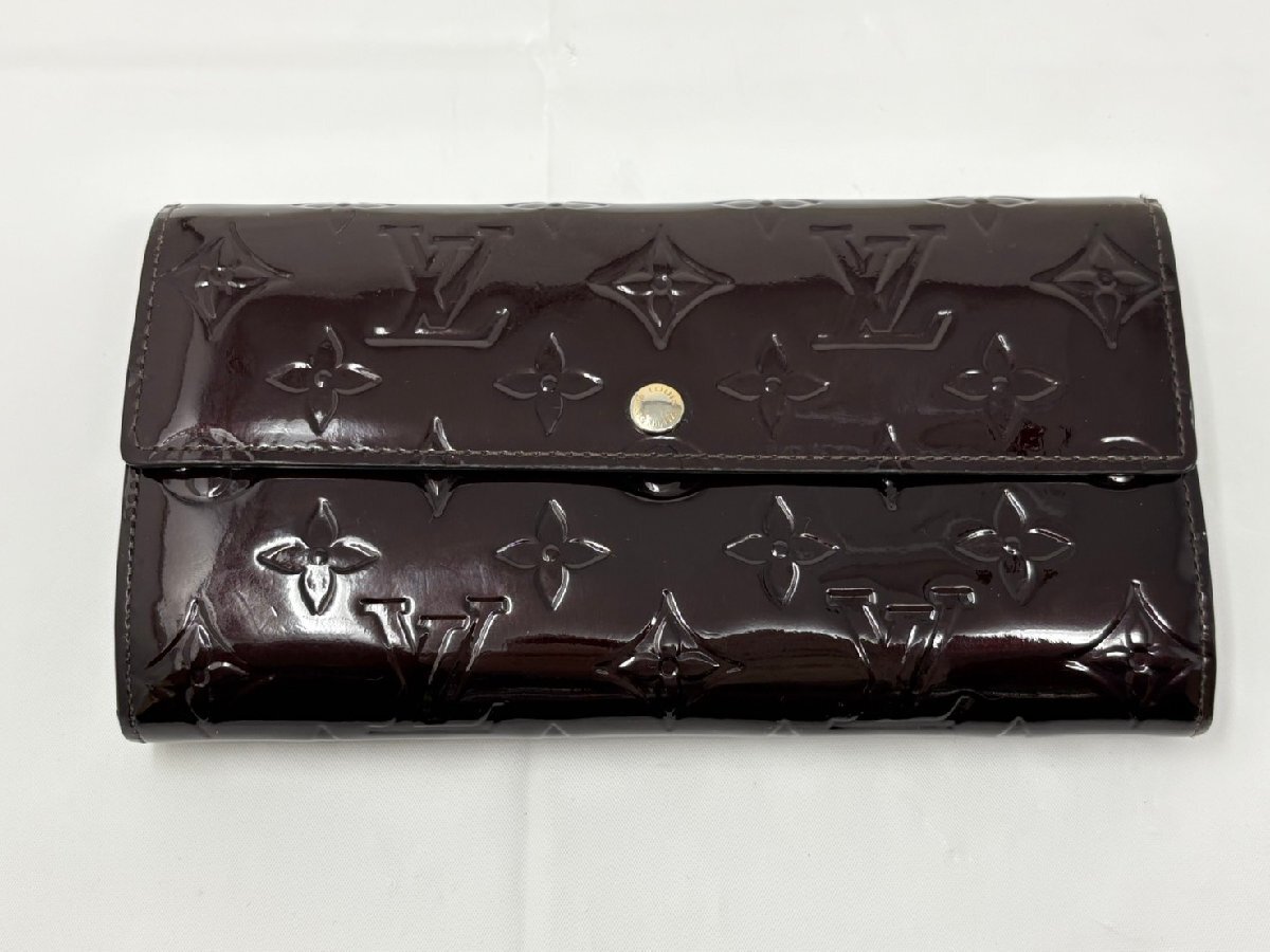 *LOUISVUITTON Louis Vuitton длинный кошелек porutofoiyu* Sara ama Ran toM93524 Welni Line кошелек б/у *19415*