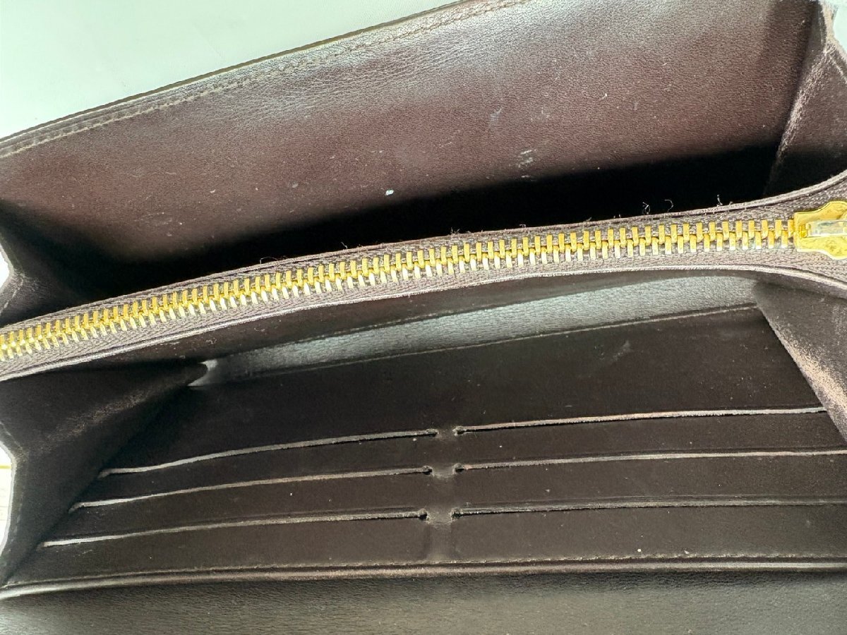 *LOUISVUITTON Louis Vuitton длинный кошелек porutofoiyu* Sara ama Ran toM93524 Welni Line кошелек б/у *19415*