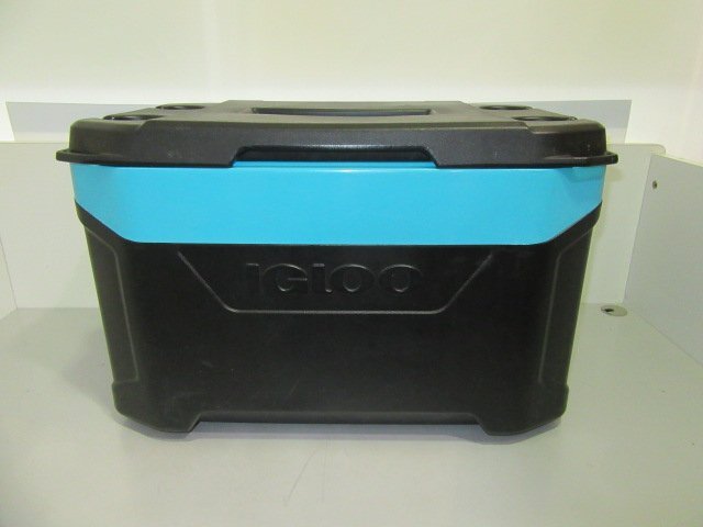 ◆IGLOO　クーラーボックス　黒×水色系　アウトドア　スポーツ　中古◆11052_画像1