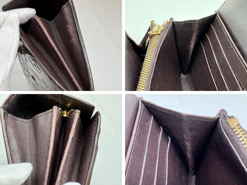 *LOUISVUITTON Louis Vuitton длинный кошелек porutofoiyu* Sara ama Ran toM93524 Welni Line кошелек б/у *19415*