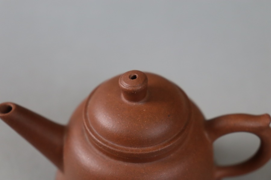 煎茶道具 中国 急須 逸公 水平 紫砂 朱泥 梨肌 唐物 細密細工 古美術品[d1258]_画像2