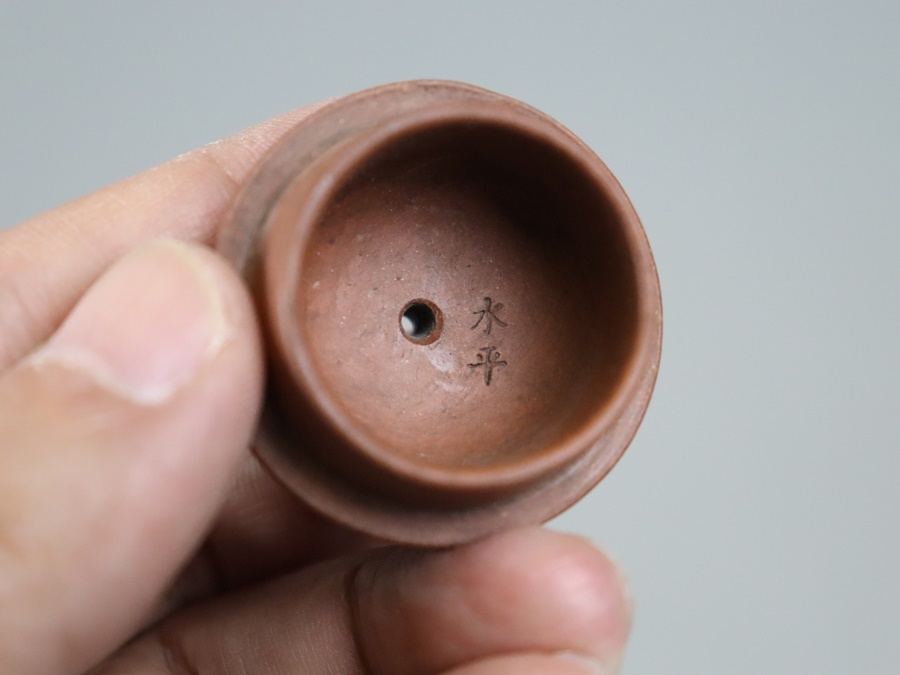 煎茶道具 中国 急須 逸公 水平 紫砂 朱泥 梨肌 唐物 細密細工 古美術品[d1258]_画像9