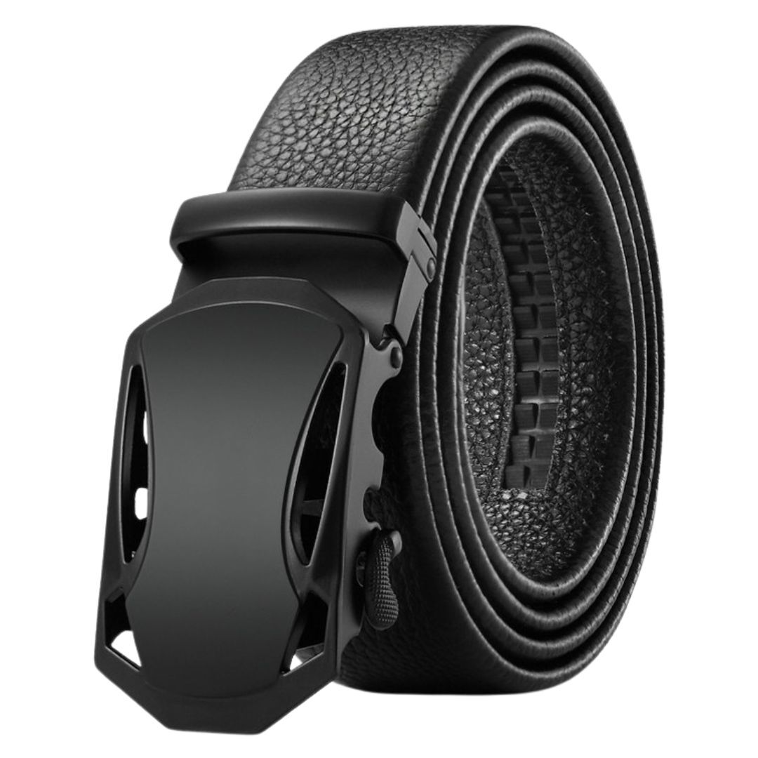 ベルト オートロック メンズ 穴なし 黒 ビジネス 紳士 学生 ゴルフ スーツ シンプル カジュアル フォーマル 無段階 調整 PUレザー 就活_画像1