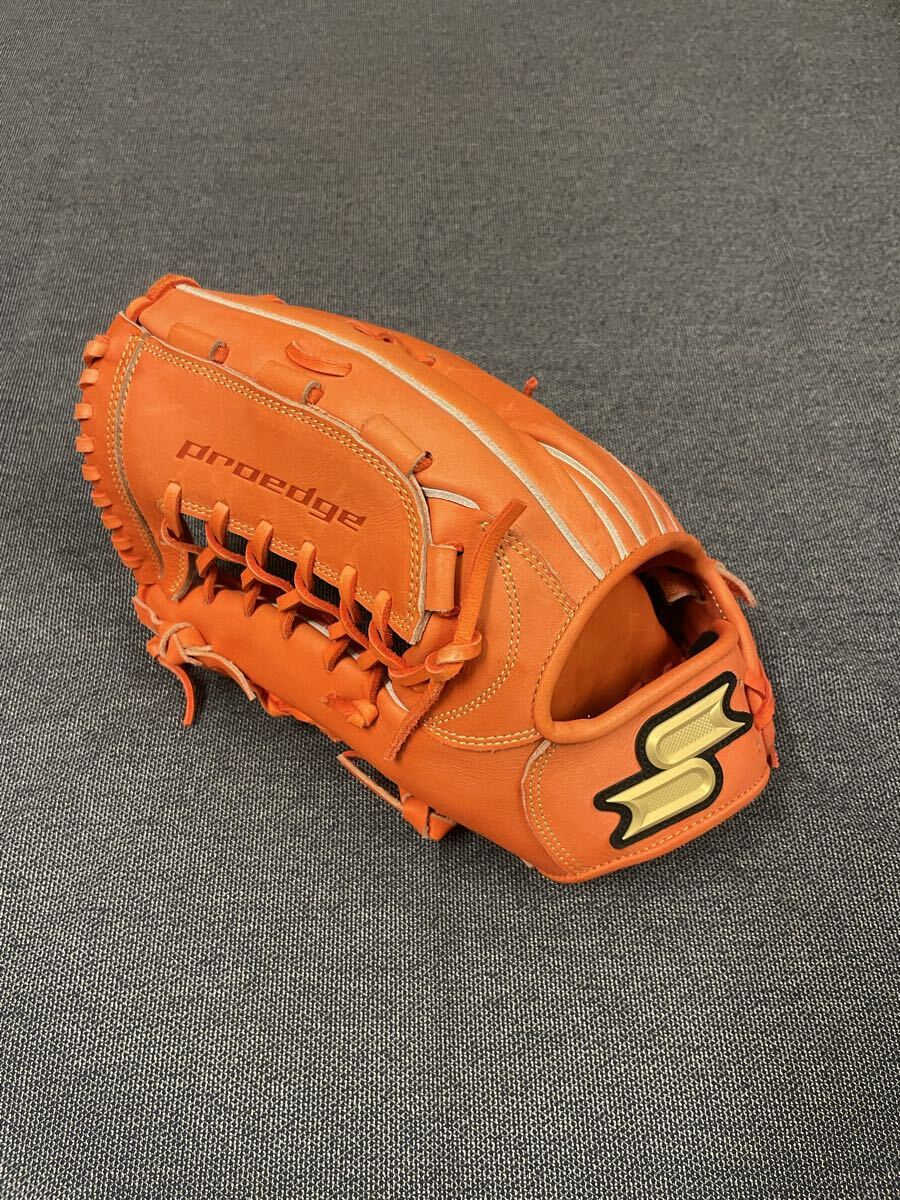 訳あり特価 プロエッジ SSK 野球 硬式グローブ 一般用 大人 左投げ グラブ 外野 左利き オレンジ 高校野球対応 ロング 匿名配送_画像1
