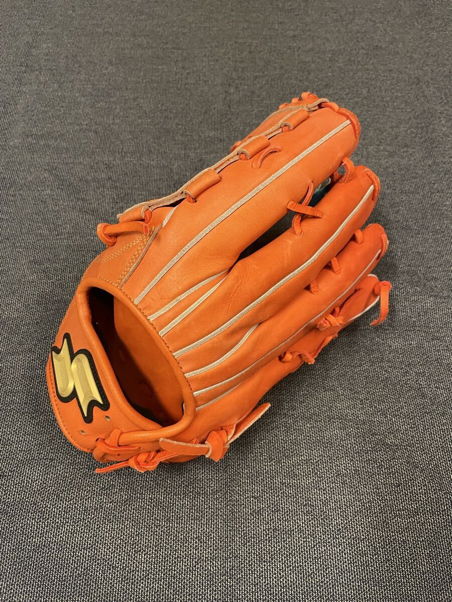 訳あり特価 プロエッジ SSK 野球 硬式グローブ 一般用 大人 左投げ グラブ 外野 左利き オレンジ 高校野球対応 ロング 匿名配送_画像2