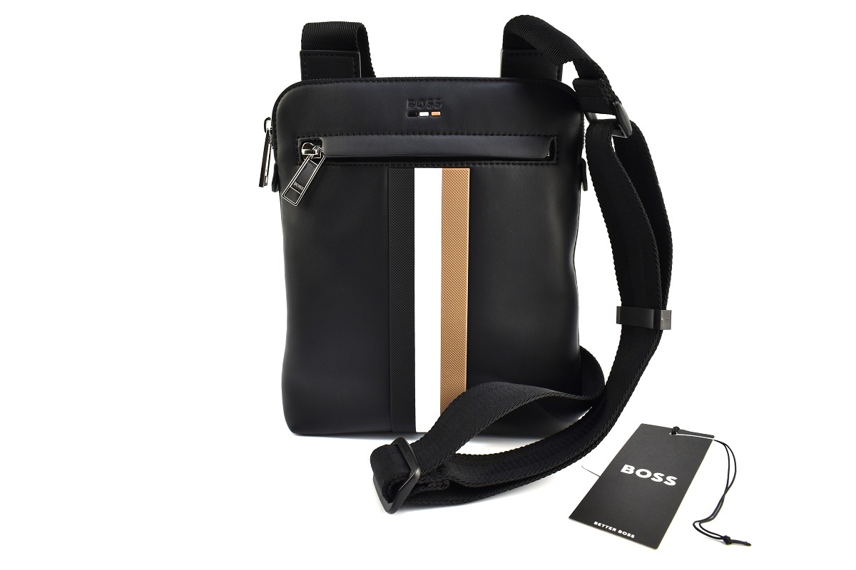 ヒューゴ・ボス】シグネチャーストライプ ショルダーバッグ _画像1