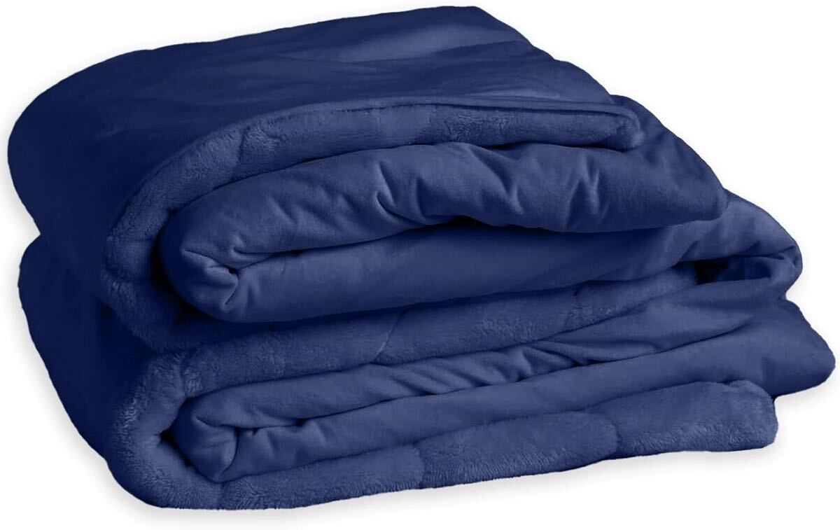 限定価格！新品　シングル【1枚2役・布団カバーOR毛布】 接触温感 吸湿発熱 アルミシート入り 7層構造 断熱保温 抗菌150x210cm ネイビー_画像1